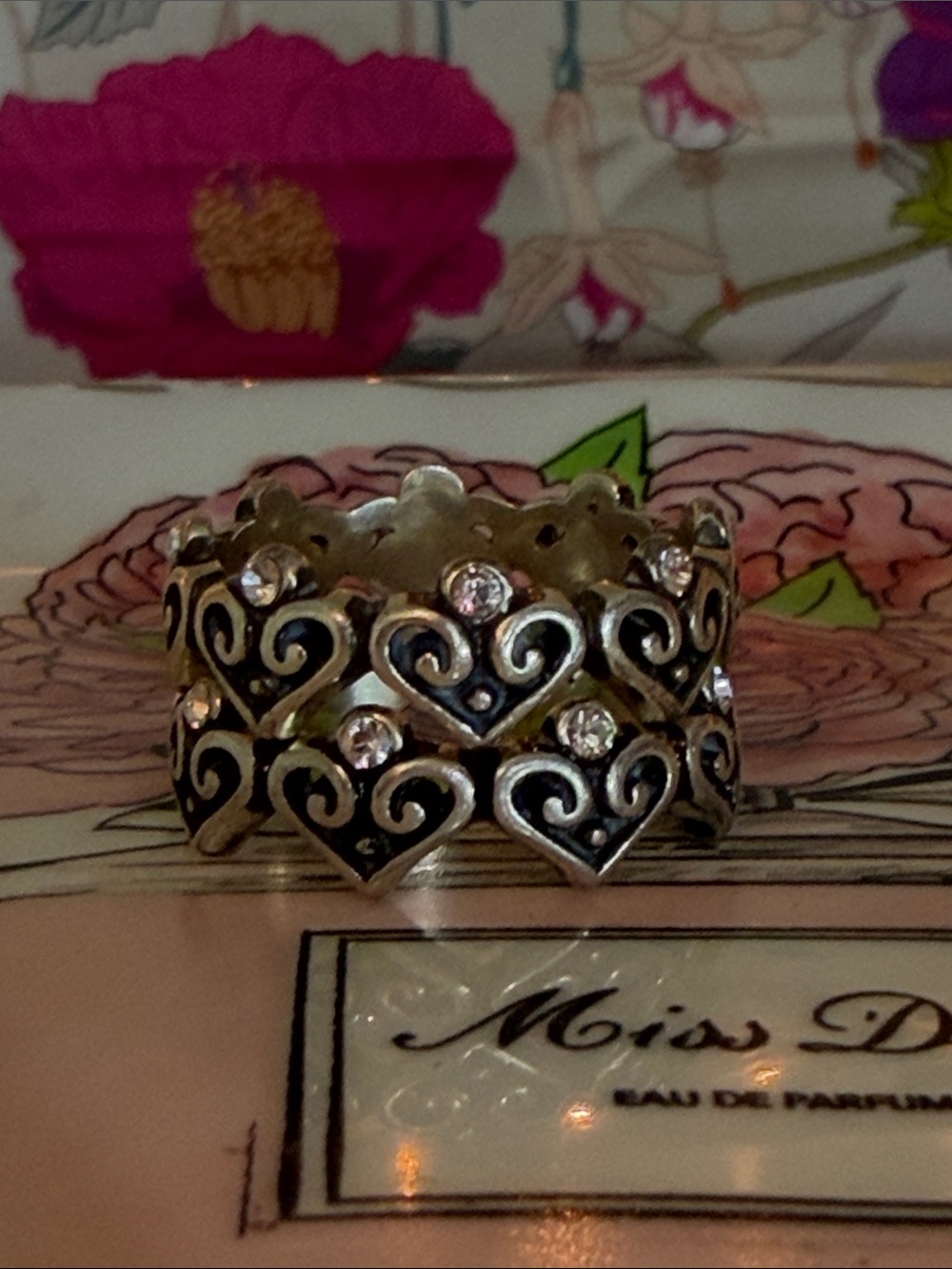 Brighton Alcazar Heart Scroll Band Rings- Silver-size 9